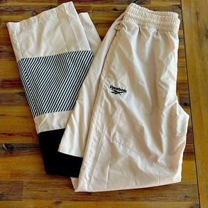 Reebok Womens Classics Vector Athletic Track Pants, Beige, NWOT